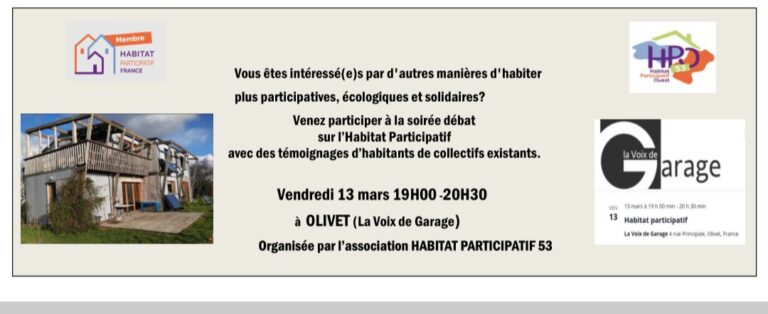 Soirée débat sur l&rsquo;Habitat Participatif