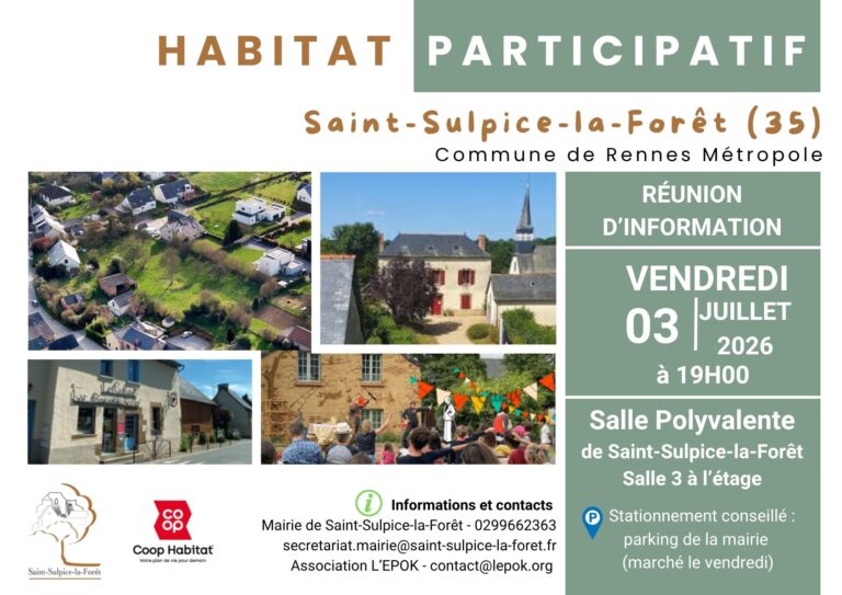 Projet habitat participatif – St Sulpice la Foret – Rencontre d&rsquo;information le 3 juillet
