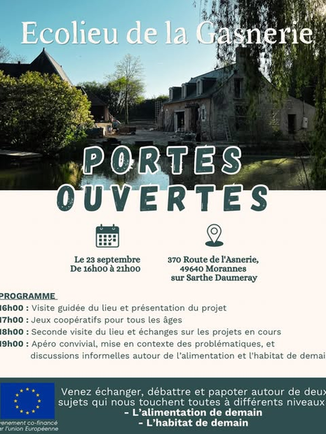 Journées Portes Ouvertes 49 -Ecolieu La Gasnerie – Morannes sur Sarthe